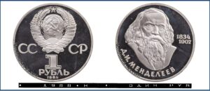 1 рубль 1984 Пруф новодел Proof, Менделеев. Разновидности.